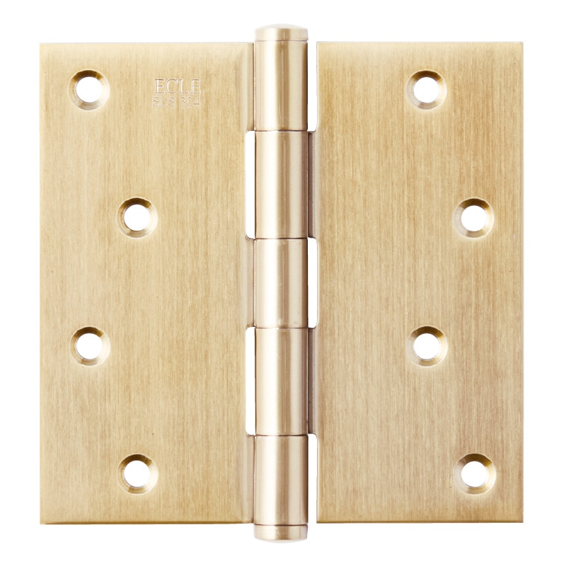 ECLE ステンレス平義星丁番 リング入 102ｍｍ サテンゴールド 2枚入り