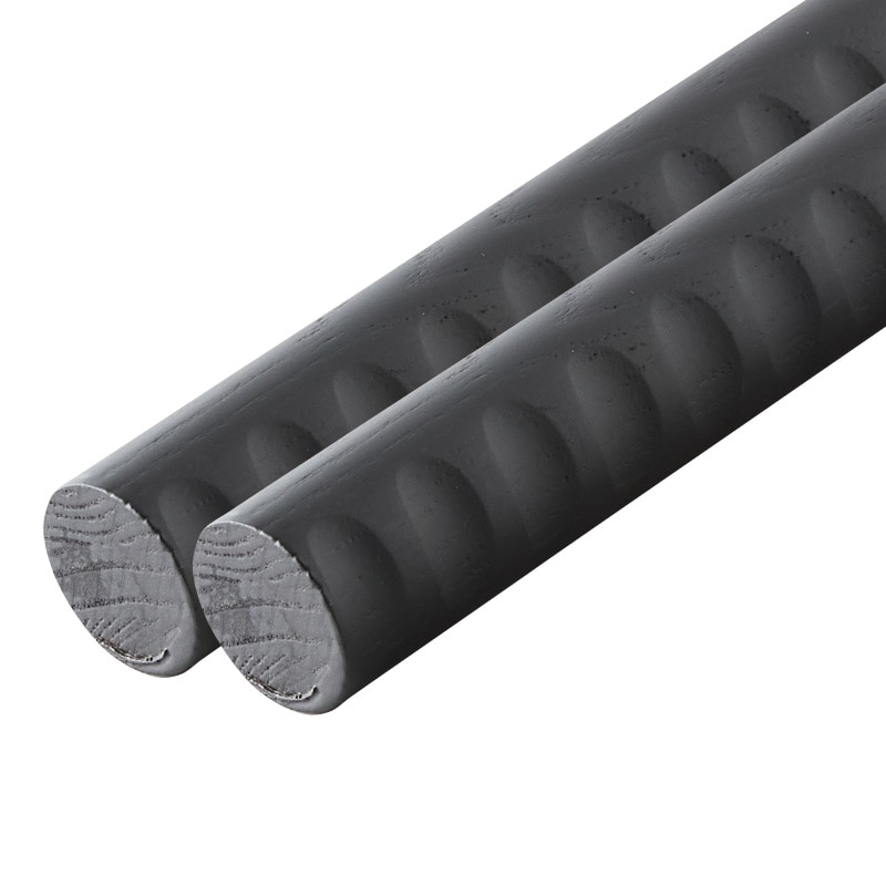 BAUHAUS 35アッシュ丸棒ディンプル付 2本セット 4m ブラック