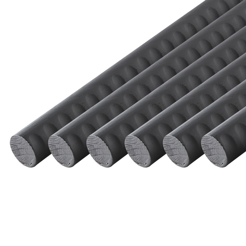 BAUHAUS 35アッシュ丸棒ディンプル付 6本セット 4m ブラック