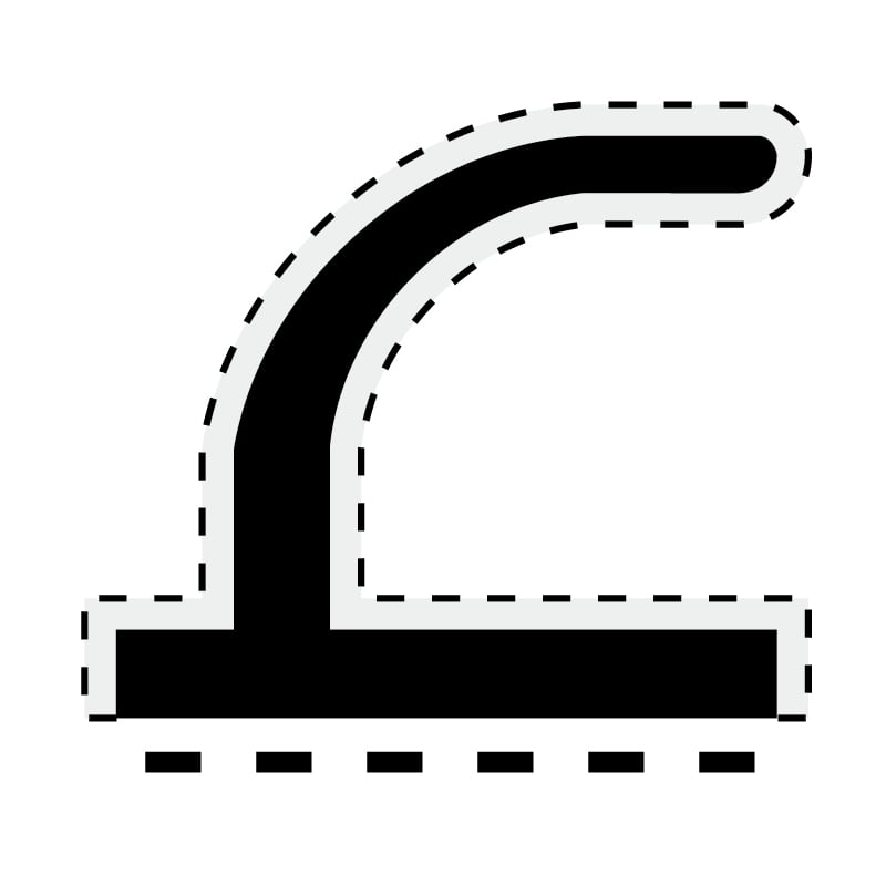 植毛加工ピンチブロック 2ｍ グレー #7-R