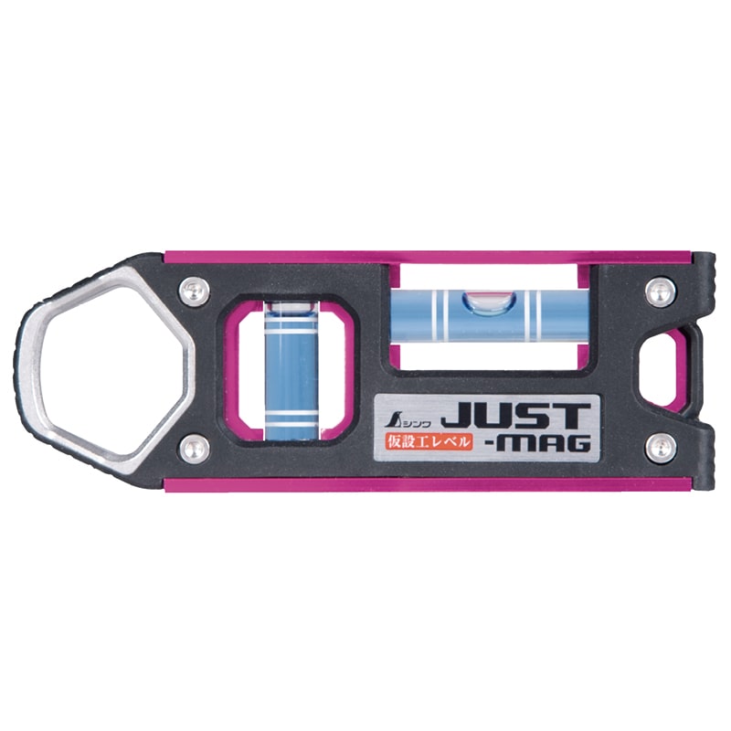 仮設工レベルJUST-MAG マグネット付 100mm ピンク