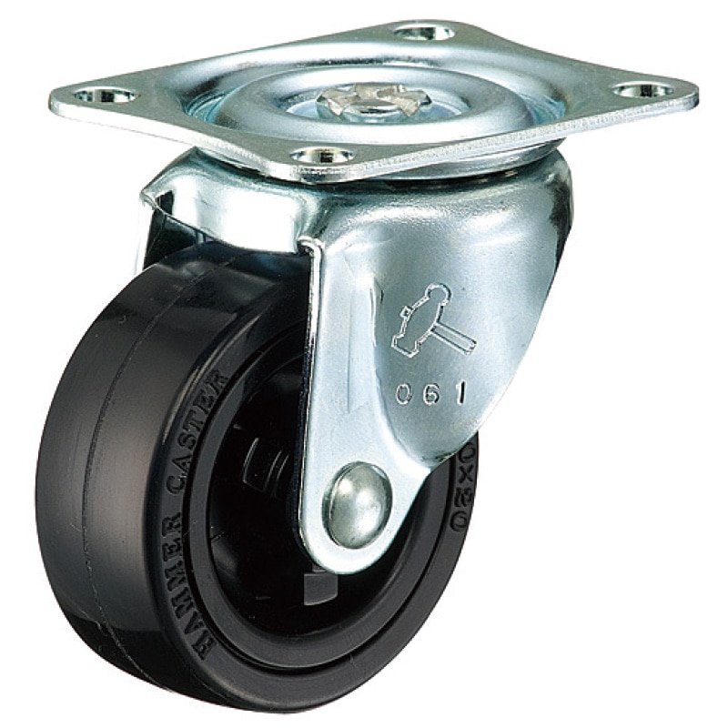 ゴム車キャスター 自在 50mm 取付座59×47mm