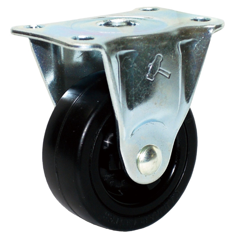 ゴム車キャスター 固定 50mm 取付座58×40mm