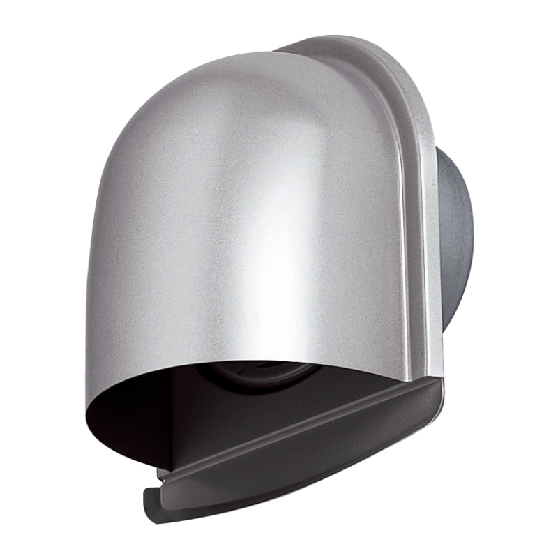 ステン深型フード付ガラリ ステンレス網付  φ100 シルバー