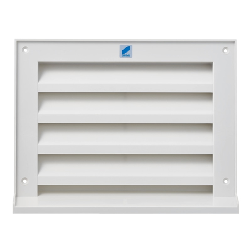 角型ガラリ 標準 水切付   150×200mm シルバーホワイト