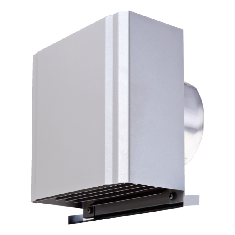 ステン角型フード付ガラリ ステンレス網付  φ150 シルバー