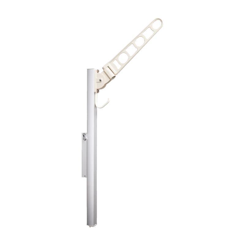 バルコニー物干金物縦型収納ポール型  ホワイトクリーム 物干部長さ500㎜