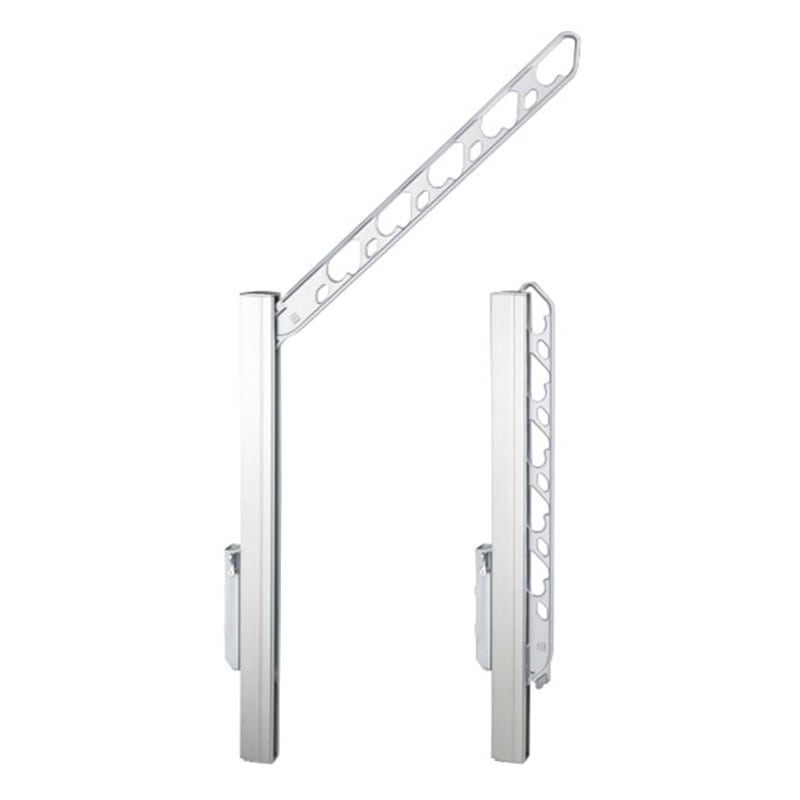 バルコニー物干金物縦型収納ポール型  シルバー 物干部長さ550㎜