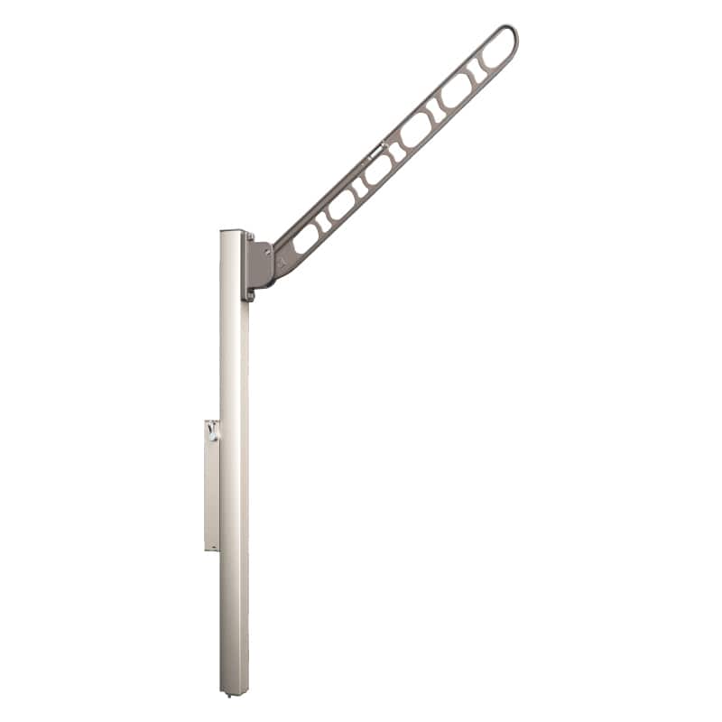 バルコニー物干金物アルミ収納ポール型  ホワイトクリーム 物干部長さ660㎜