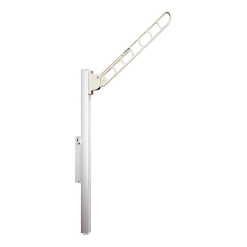 バルコニー物干金物アルミ収納ポール型  ホワイトクリーム 物干部長さ560㎜