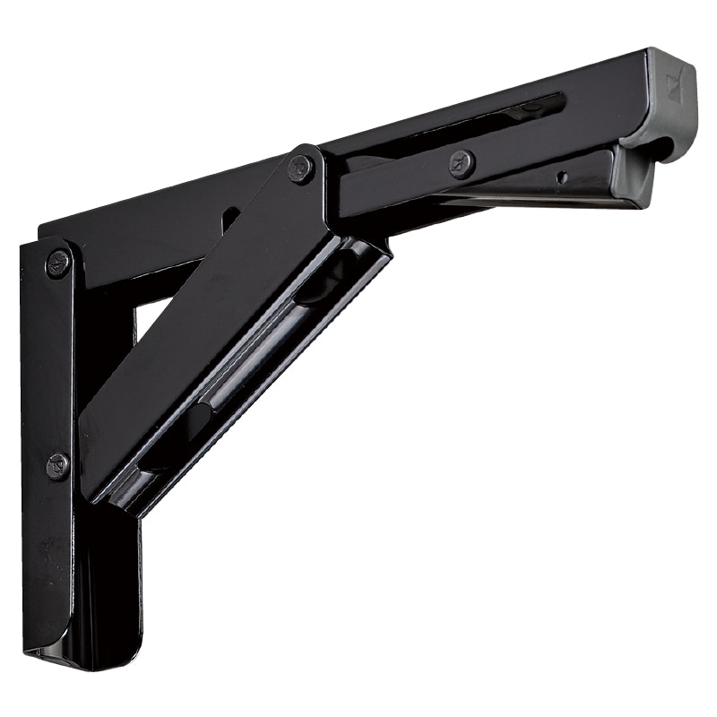 ステンレス鋼製折りたたみ棚受  ブラック EB-303-BL