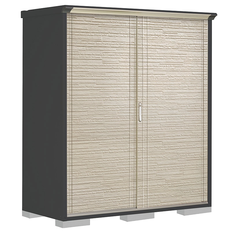 タクボ物置 ペインタ PY-177AFE2 全面棚タイプ 本体：アイボリーブラック 扉：SDセラミック