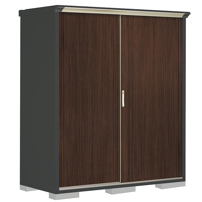 タクボ物置 ペインタ PY-177AFE6 全面棚タイプ 本体：アイボリーブラック 扉：WTブラックチェリー