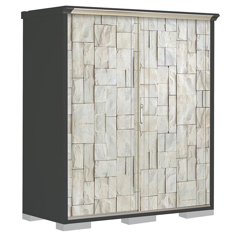 タクボ物置 ペインタ PY-177ATE3 たて置きタイプ 本体：アイボリーブラック 扉：SDストーン