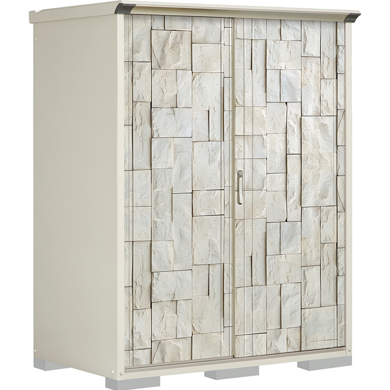 タクボ物置 ペインタ P-159AFE3 全面棚タイプ 本体：ムーンホワイト 扉：SDストーン