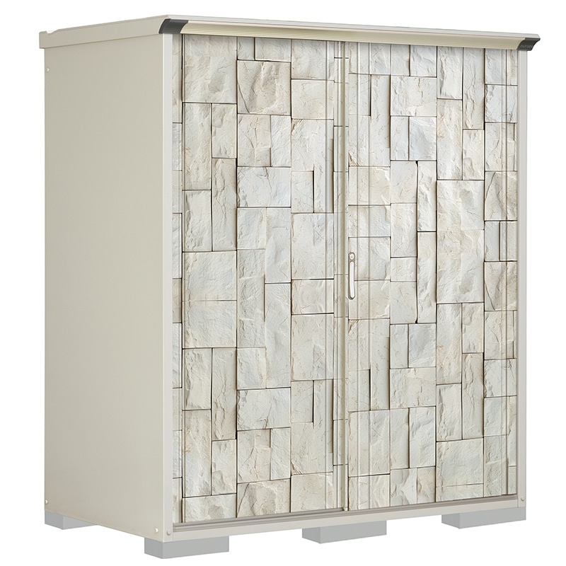 タクボ物置 ペインタ P-179AFE3 全面棚タイプ 本体：ムーンホワイト 扉：SDストーン