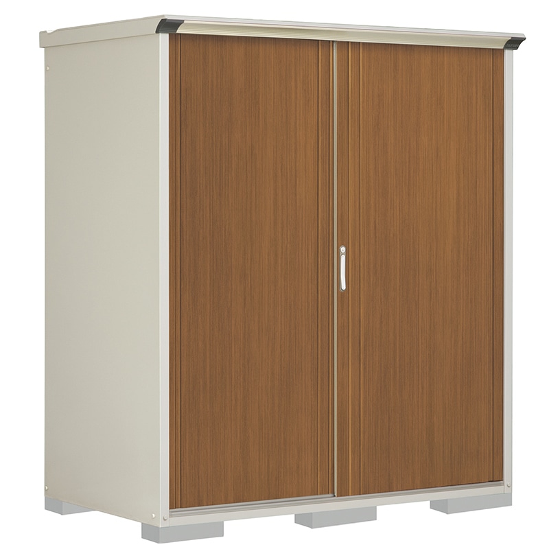 タクボ物置 ペインタ P-179AFE5 全面棚タイプ 本体：ムーンホワイト 扉：WTキャメル