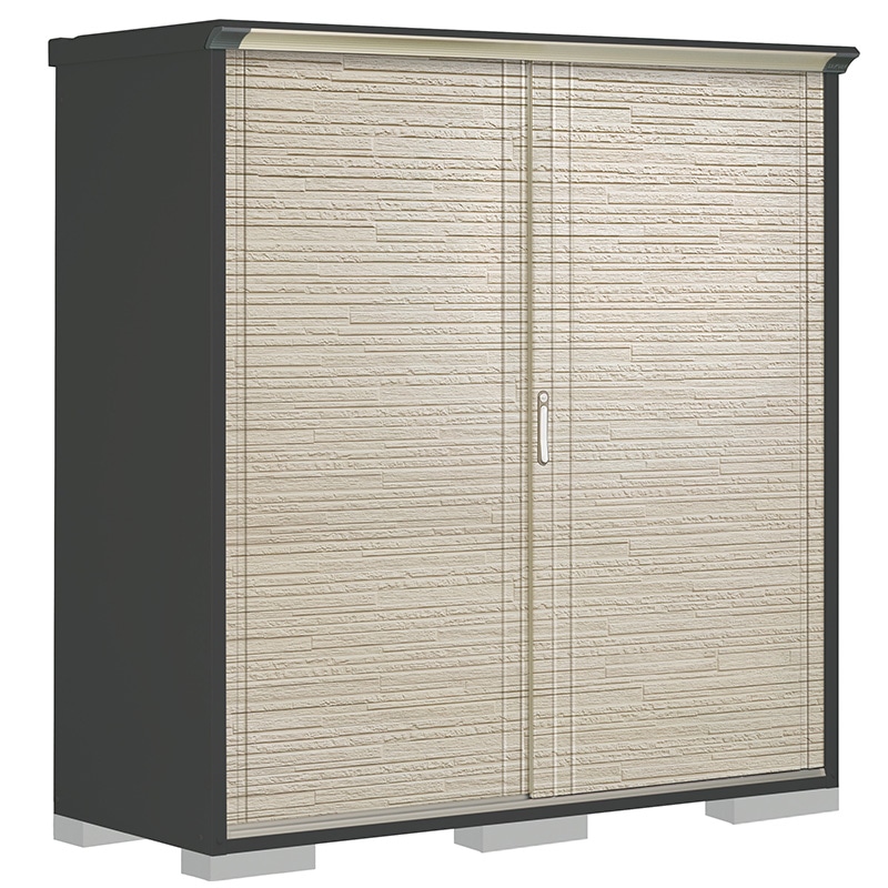 タクボ物置 ペインタ PY-179AFE2 全面棚タイプ 本体：アイボリーブラック 扉：SDセラミック