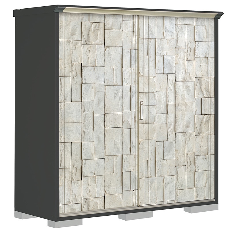 タクボ物置 ペインタ PY-179ATE3 たて置きタイプ 本体：アイボリーブラック 扉：SDストーン