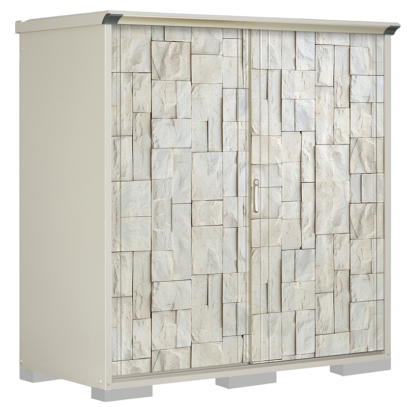 タクボ物置 ペインタ P-199AFE3 全面棚タイプ 本体：ムーンホワイト 扉：SDストーン