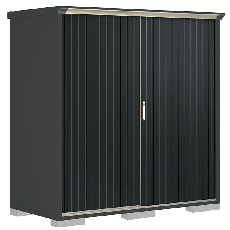 タクボ物置 ペインタ PY-199AFE1 全面棚タイプ 本体：アイボリーブラック 扉：SDメタル