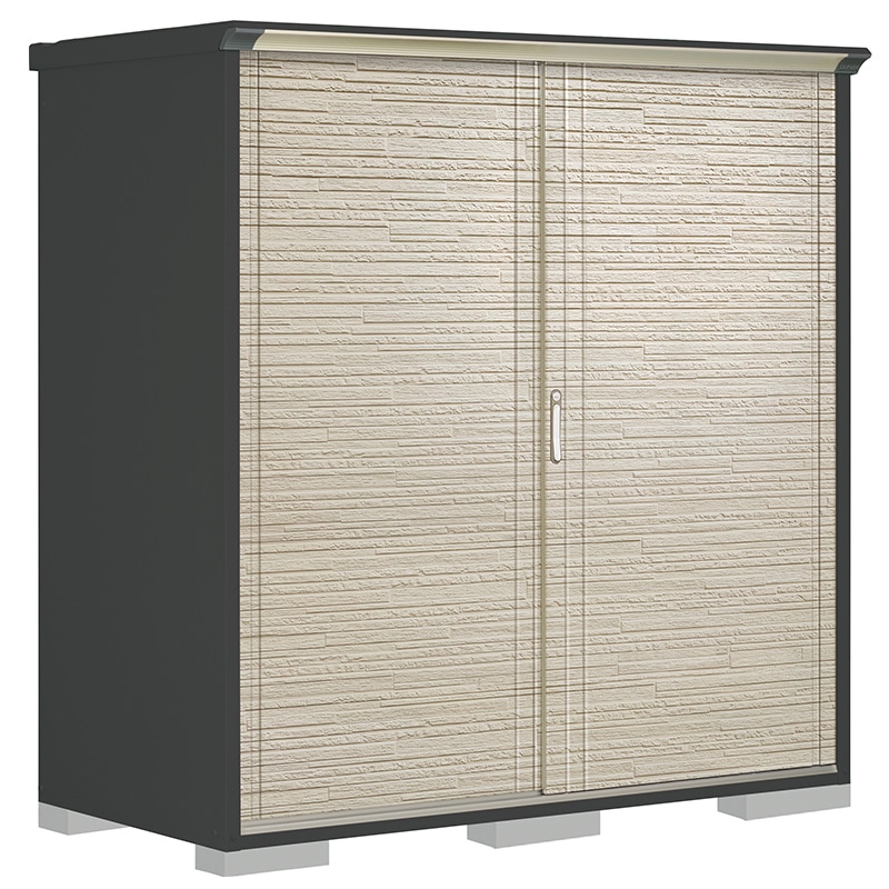 タクボ物置 ペインタ PY-199AFE2 全面棚タイプ 本体：アイボリーブラック 扉：SDセラミック