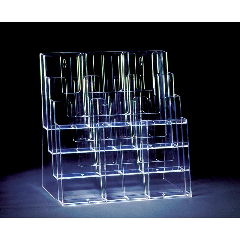 カタログスタンド 卓上型 A4 三つ折り 縦置き 3列×4段