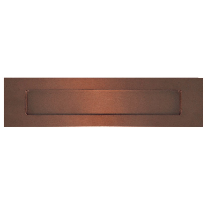 ポストくち 横型 W400・H100mm ブラウン焼付塗装 差込口：W310・H50mm