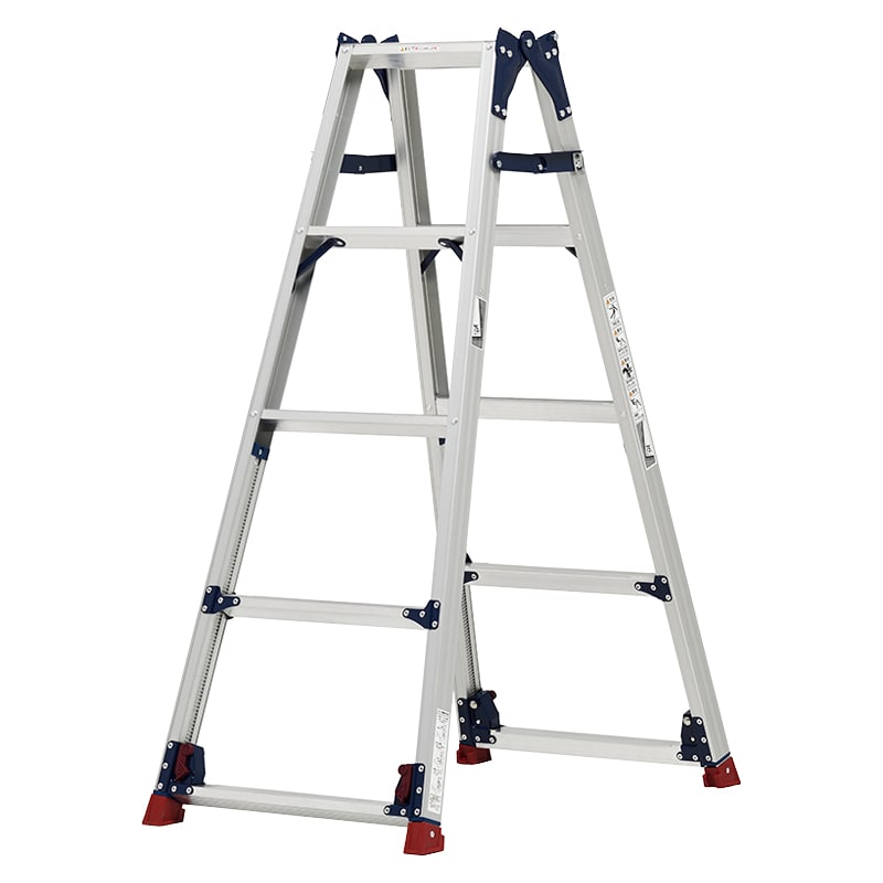 四脚アジャスト兼用脚立 かるノビ ロングスライド 天板の高さ1.53～1.97ｍ