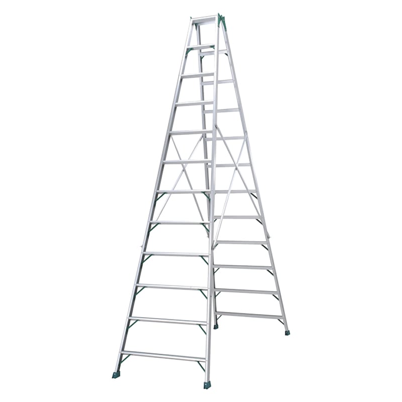 アルミ専用脚立スーパージョブ 天板の高さ3.43m 幅広踏ざん