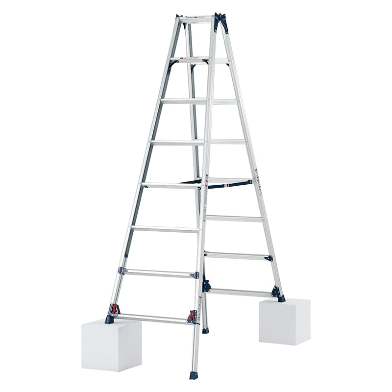 四脚アジャスト専用脚立 かるノビ 天板の高さ2.69～3.00ｍ 下部操作脚伸縮