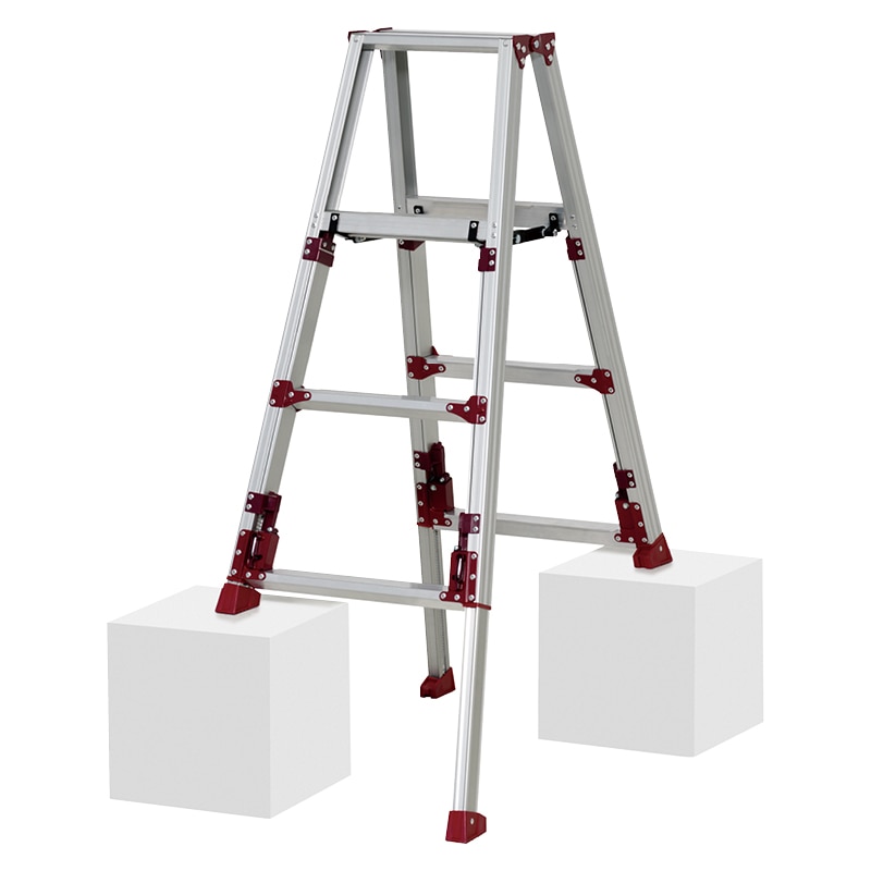 四脚アジャスト式専用脚立 スタッピー 天板の高さ1.24～1.54ｍ