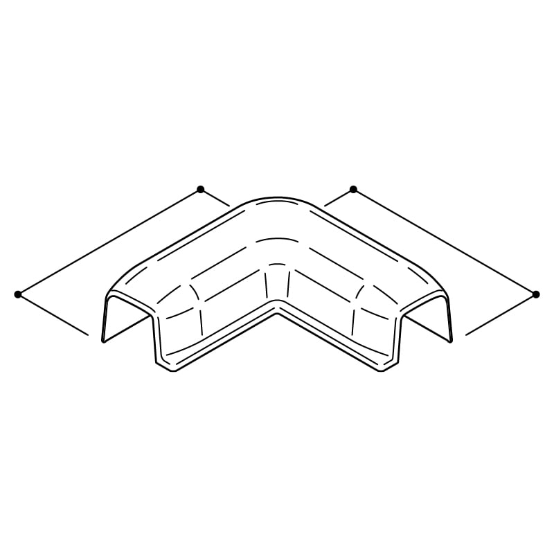 あんからプラス小口隠見切R出隅 15mm×15mm クリーム