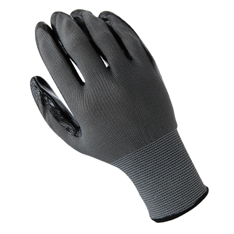 ニトリル背抜き手袋  パワーブラック 10双入り