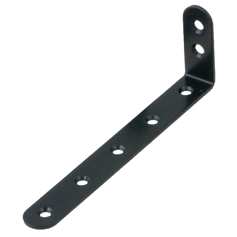 鉄製取付金具 厚み2幅15長さ38×122 ブラック L字タイプ