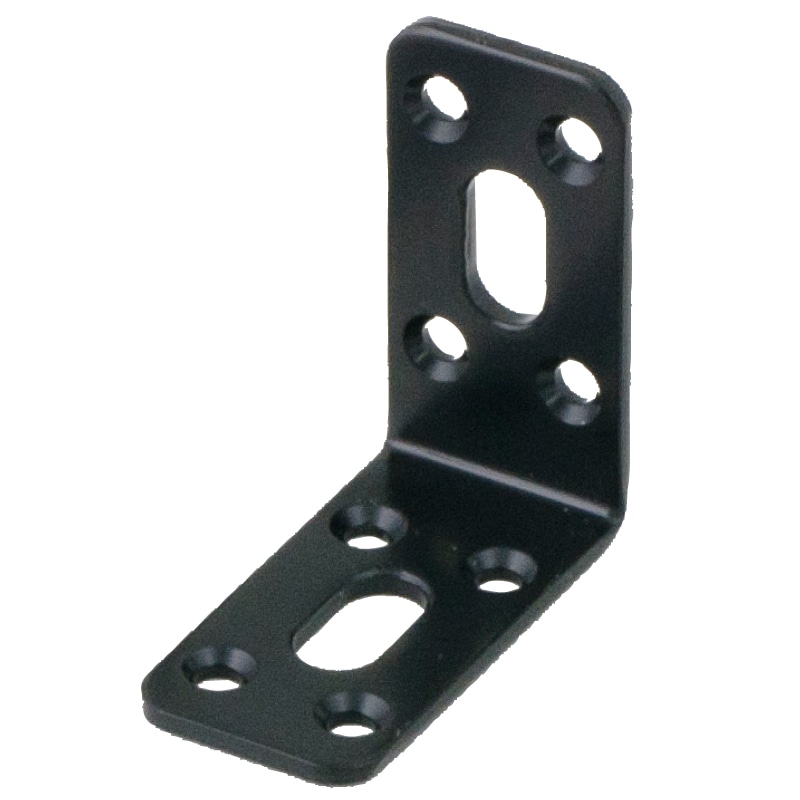 鉄製取付金具 厚み3幅25長さ50×50 ブラック L字タイプ