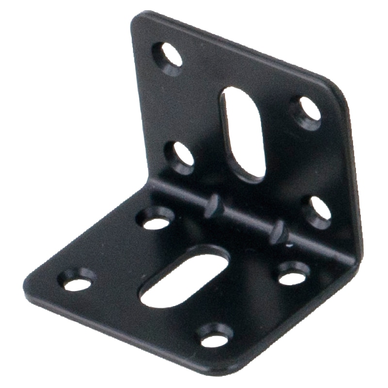 鉄製取付金具 厚み2幅45長さ37×37 ブラック L字タイプ