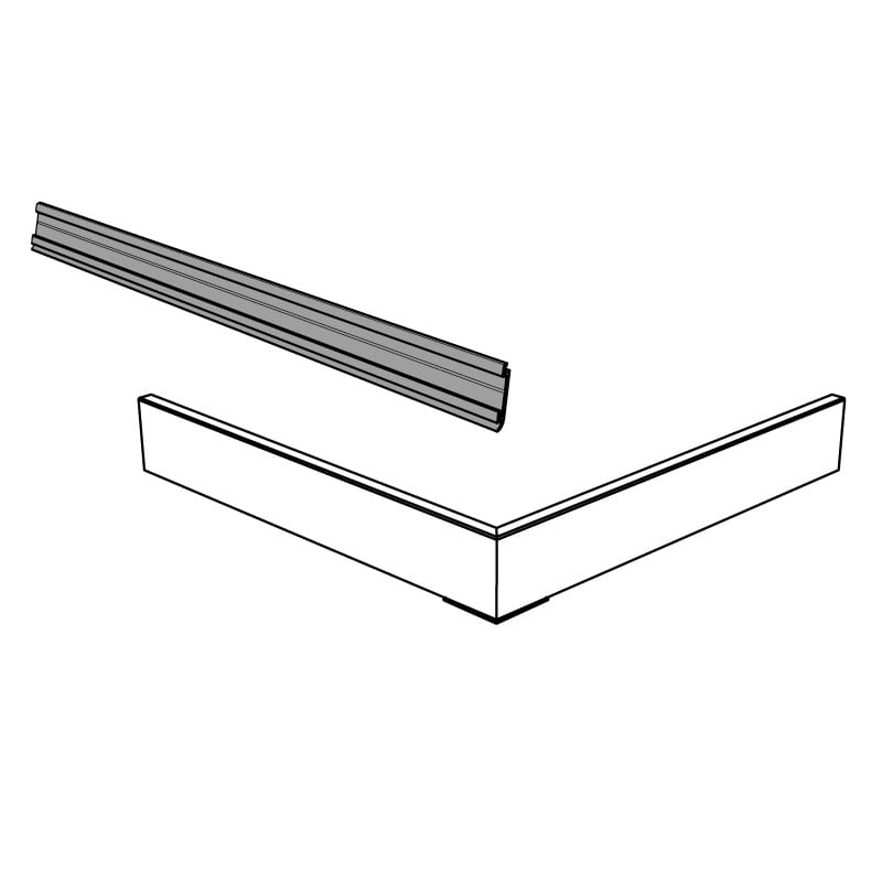 後付アルミ巾木 fitbase 出隅部材 出隅部材/4組 樹脂ベース/8本 出隅ジョイント/4個 シルバー