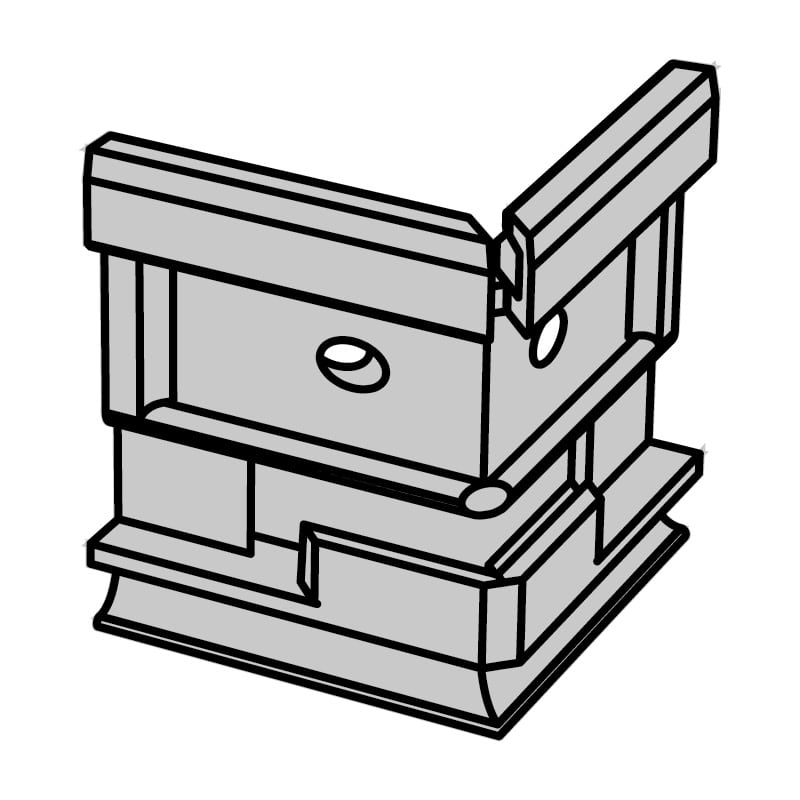後付アルミ巾木 fitbase 出隅ジョイント 出隅ジョイント/8個 シルバー