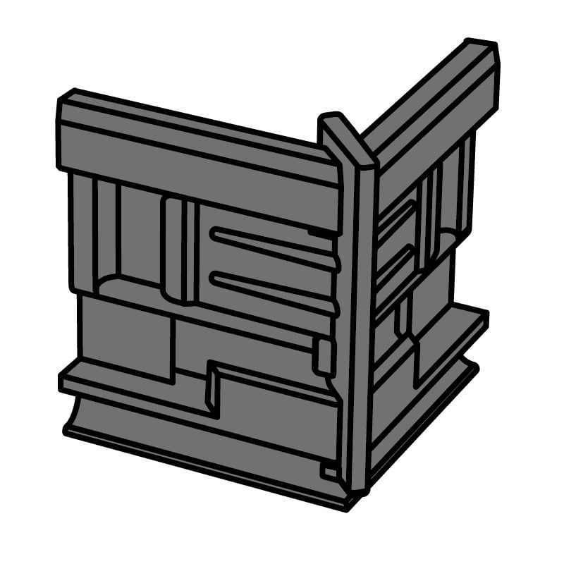 後付アルミ巾木 fitbase 出隅ジョイント 出隅ジョイント/8個 ブラック