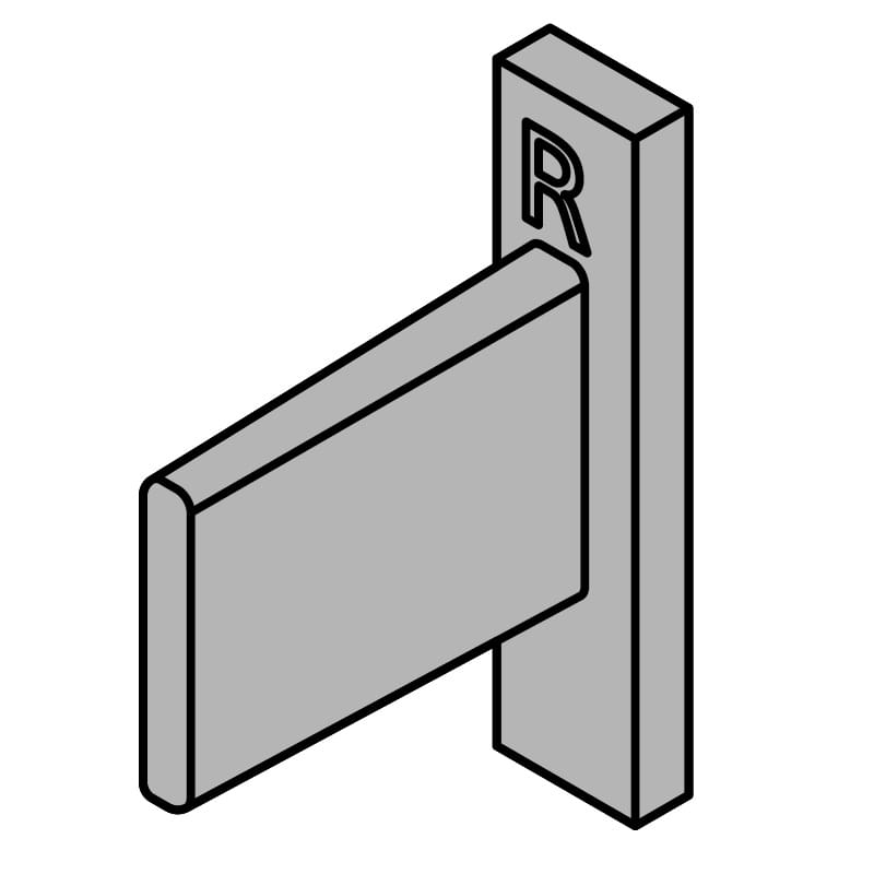 後付アルミ巾木 fitbase エンドキャップ右 1個 シルバー