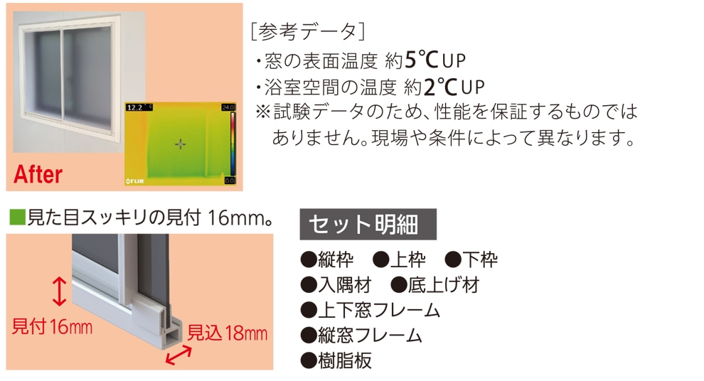浴室簡易内窓 フクマド施工説明画像