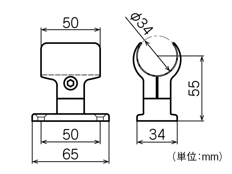 ネクステール Φ34 縦受けブラケット
