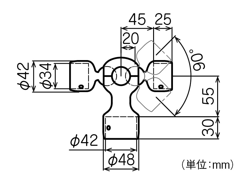 ネクステール Φ42 フリー支柱