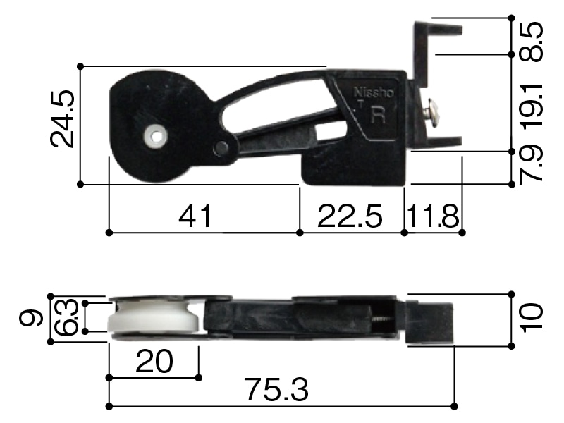アルミ網戸戸車 215偏芯用