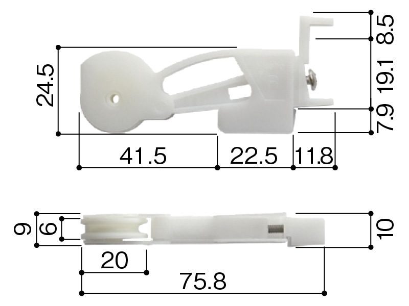 アルミ網戸戸車 216 中芯用