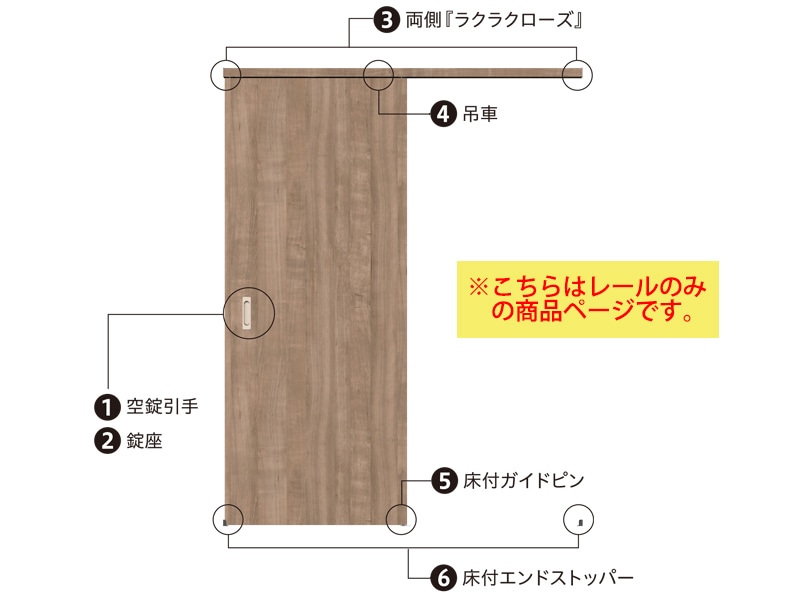 アウトセット吊戸 レールセット W835mm