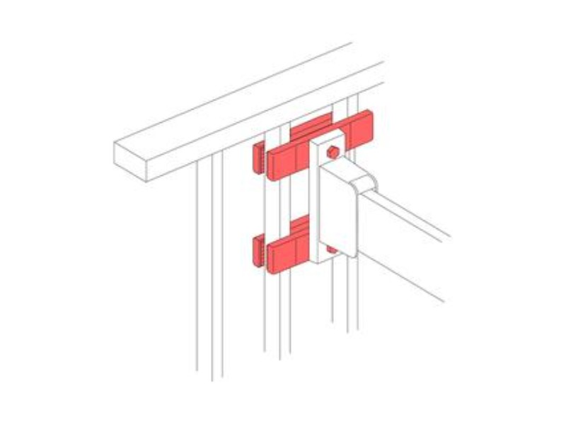 ホスクリーン取付パーツ　屋外用　手すり格子への取付け