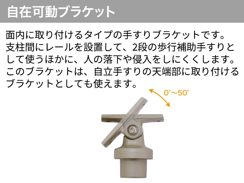 アルホージョ自立型(2段手すりタイプ) 自在可動ブラケット ALH-402