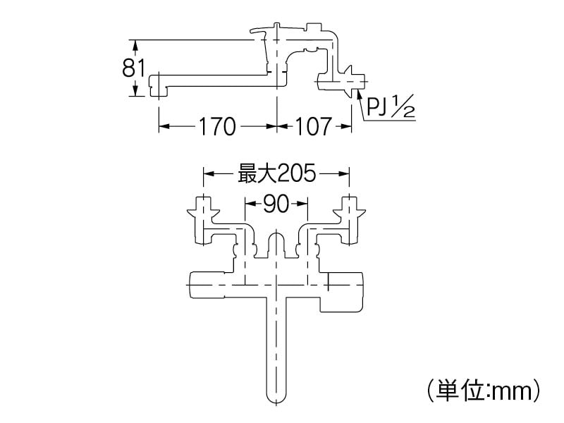 サーモスタットシャワー混合栓